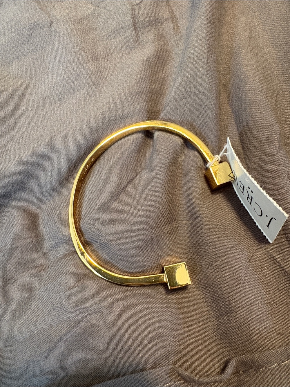 Vintage J.Crew Gold Open Square Cuff Bracelet